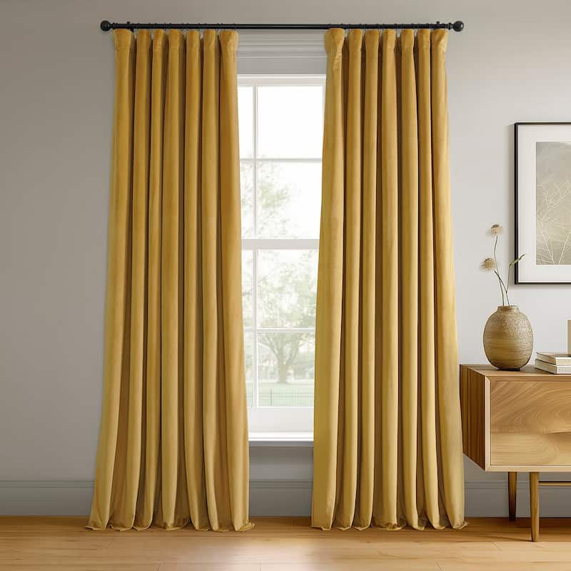 Exclusive Fabrics Signature Blackout Velvet Curtain (1 Panel) - 50 X 108 - Fool'S Gold