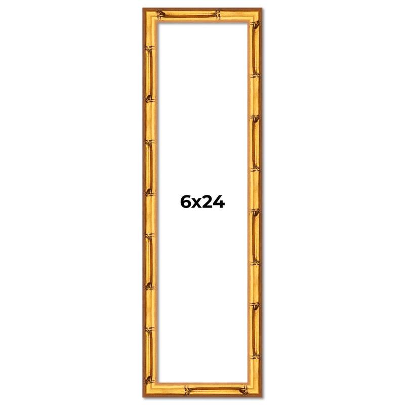 6x24 Frame Gold Bamboo Picture Frame Modern Photo Frame Includes UV Acrylic Shatter Guard Front Acid Free Foam Backing Board