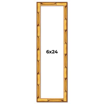 6x24 Frame Gold Bamboo Picture Frame Modern Photo Frame Includes UV Acrylic Shatter Guard Front Acid Free Foam Backing Board