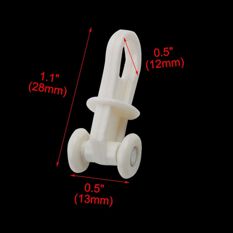 8 Pcs 8.5mm Dia Wheel Plastic Installation Curtain Track Rollers White