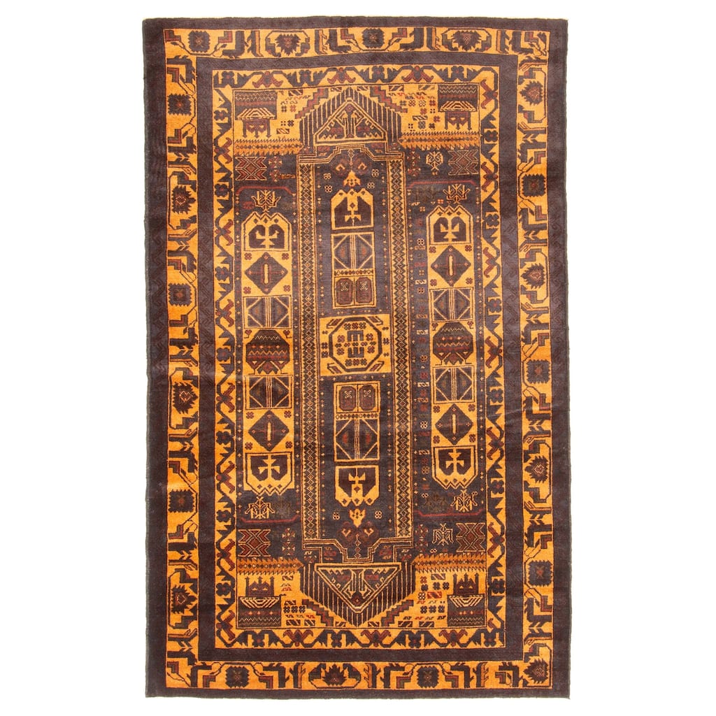 ECARPETGALLERY Hand-knotted Teimani Dark Grey Wool Rug - 4'0 x 6'8