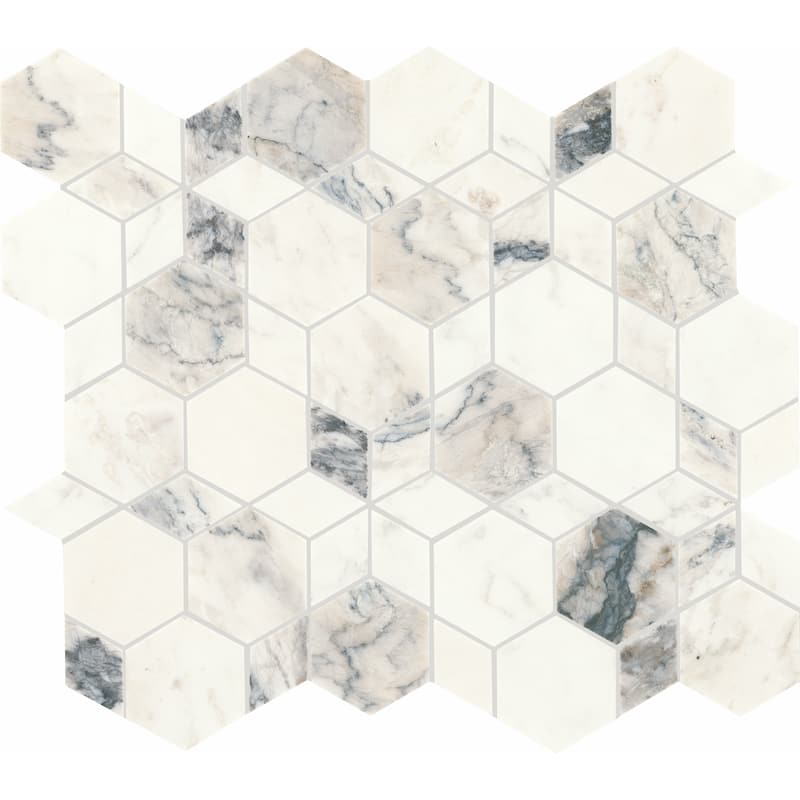 Daltile Gamma Natural Stone Hypnotic XL Wall and Floor Mosaic Tile (Set of 10) - Silver