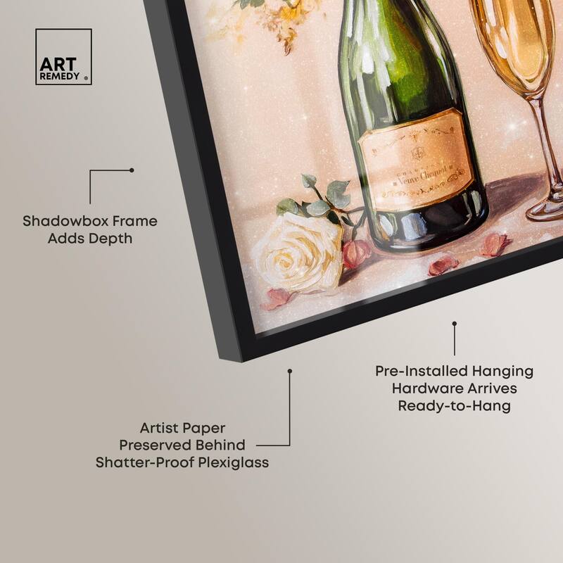 Blooming Champagne Vase Shadowbox by Art Remedy