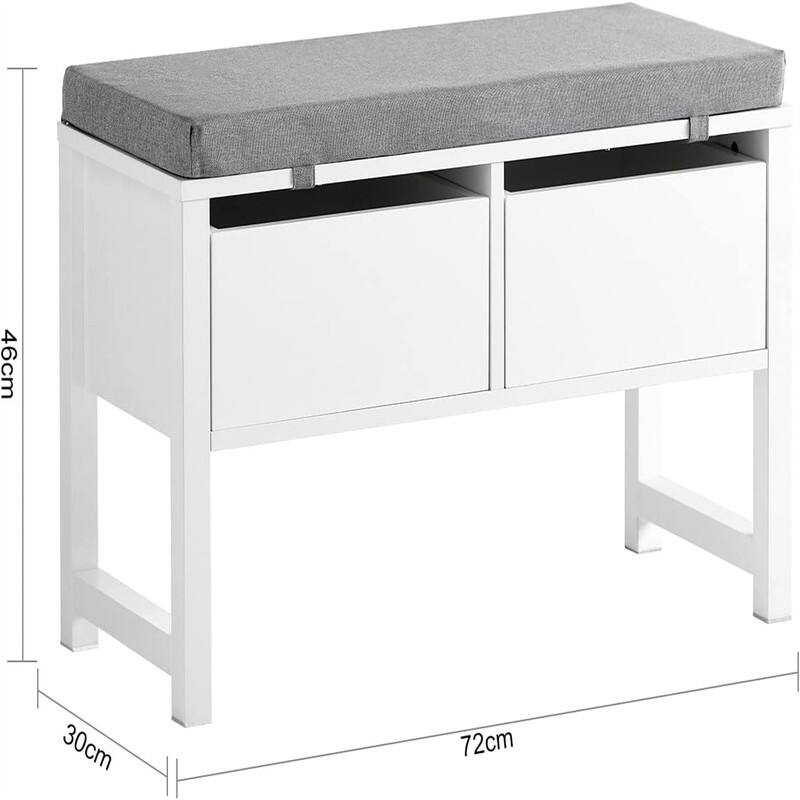 Shoe Bench with 2 Sliding-Drawers - 11.8 x 28.3 x 18.1 