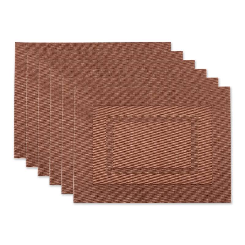 DII Sage Green PVC Doubleframe Placemat 6 Piece - Set of 6 - Cinnamon