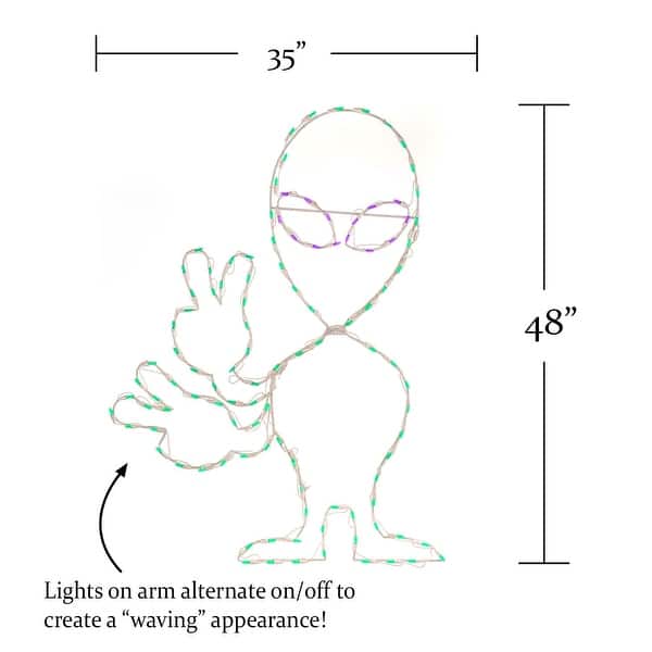 Halloween LED Alien Waving 48in