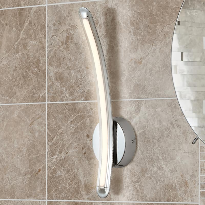 Roxanna 17.7" Dimmable Integrated LED Metal Sconce, Chrome by JONATHAN Y - One