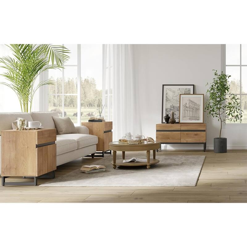 WAMPAT TV Stand and End Table Set of 3