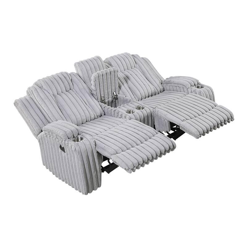 Brynda 74.5" Corduroy Manual Reclining Loveseat, Console & Cup Holders