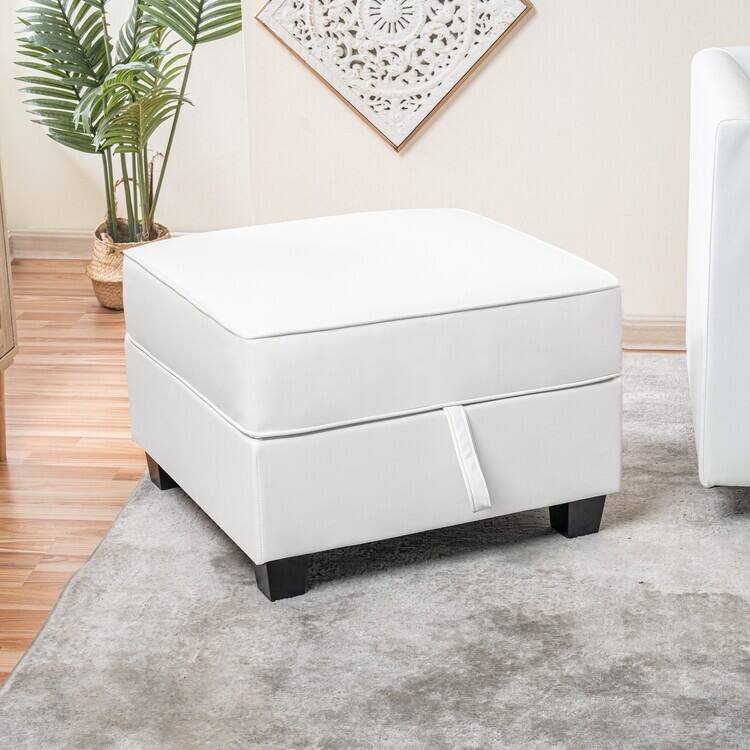 Modern DIY Convertible Modular Sectional Ultimate Sofa Collection - Optional Ottoman Middle and Armrest Modules - Ottoman,White