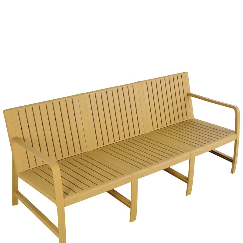 5-Piece Set - 3-Seater Sofa,2 Chairs & 2 Coffee Tables Waterproof PP Material- Easy Assembly Patio Conversation Set