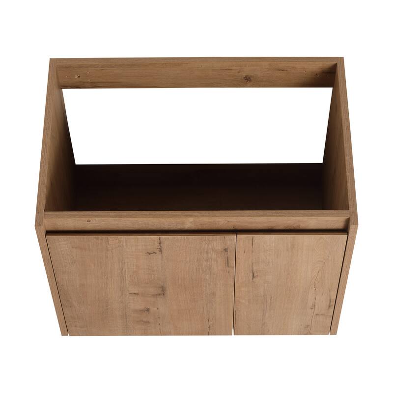 24-Inch Floating Bathroom Vanity with Thick Edge Resin Sink and Soft-Close Doors for Compact Spaces