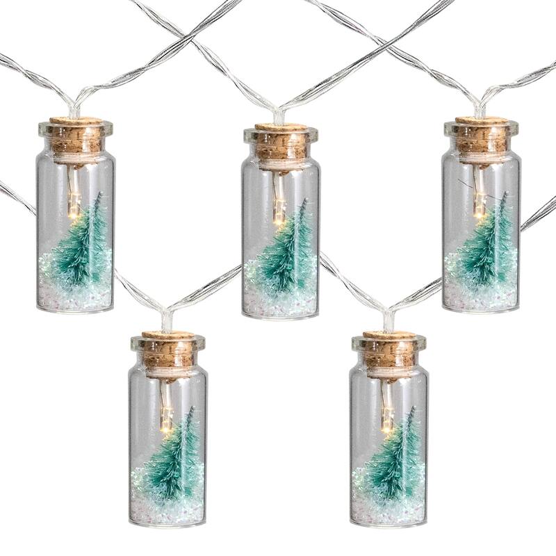 10 B/O Corked Bottle Tree LED white Christmas Lights 3ft Clear Wire