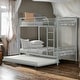 preview thumbnail 41 of 56, Artsy Twin-Over-Twin Metal Bunk Bed With Trundle, Separate into 2 Twin Beds, Ultimate Space Saver, No Box Spring needed Silver