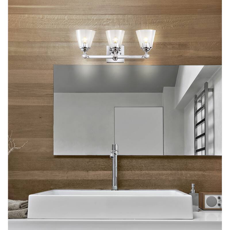 August Hurricane Metal/Glass Vanity, Chrome by JONATHAN Y