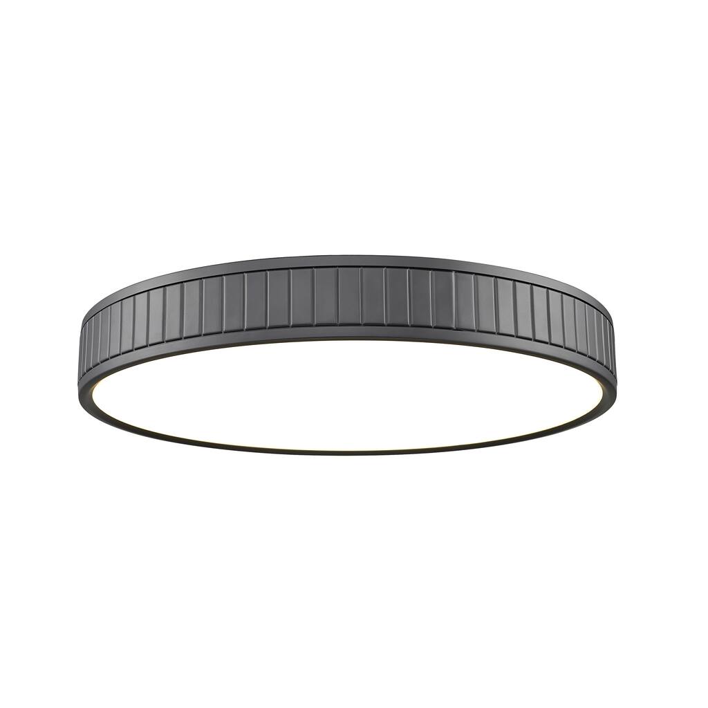 Madison by Z-Lite 1 Light Flush Mount in Matte Black with Frosted Acrylic Shade. - Matte Black