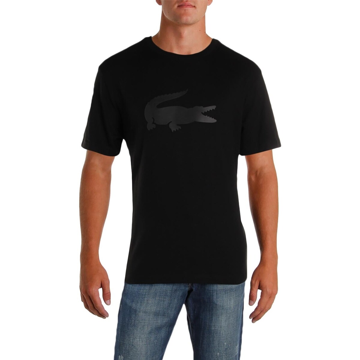 Shop Lacoste Mens Tonal Crocodile Graphic T Shirt Cotton Graphic