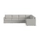 preview thumbnail 14 of 18, Flex Taupe Fabric 6-Seat Sectional with Narrow Arm - 132" x 35" x 102"