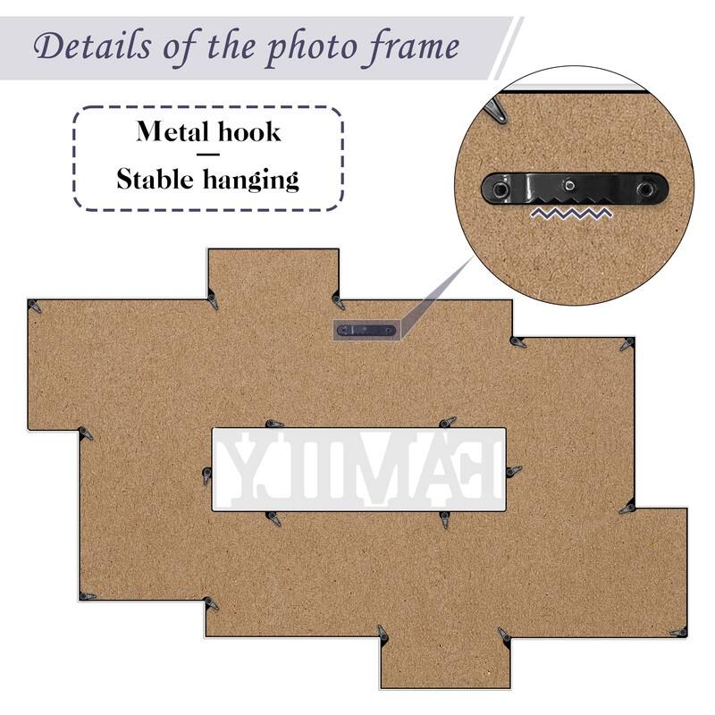 Holaura Family 8 Opening Family Picture Frames Collage Wall Decor for 4x6 Pictures Blacke
