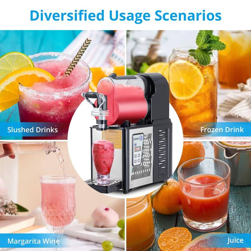 Commercial Slushy Machine, 3L Tank, Self-Cleaning, for Frozen Drinks, Snow Melting