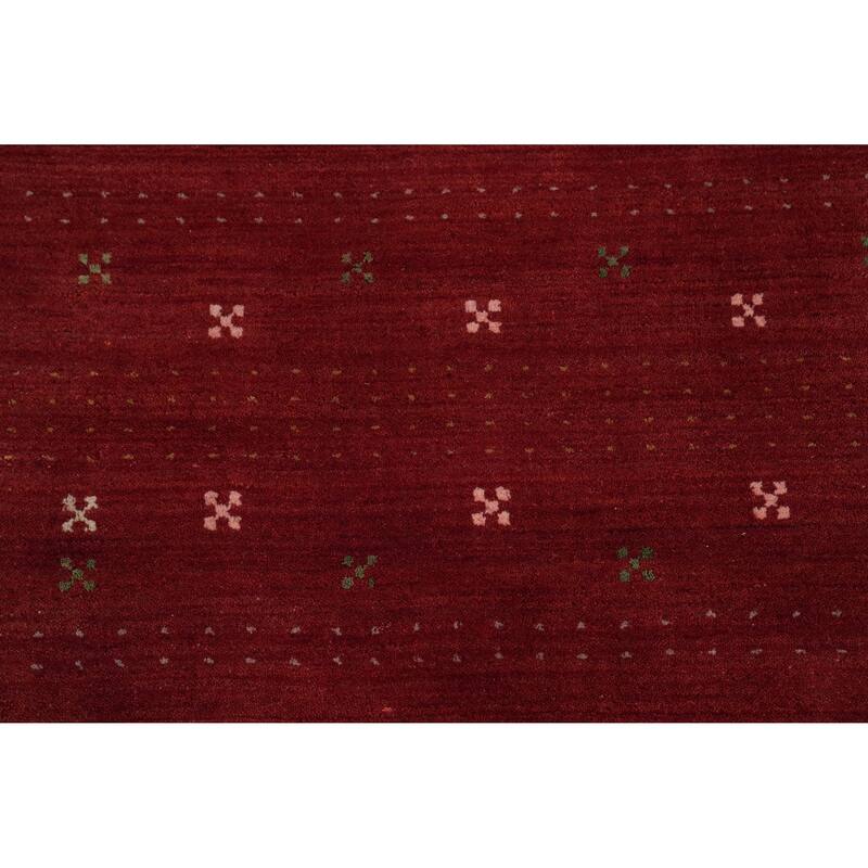 Hand Knotted Oriental 100% Wool Carpet Tribal Tribal Red Gabbeh Area Rug - 11' 3'' X 8' 2''