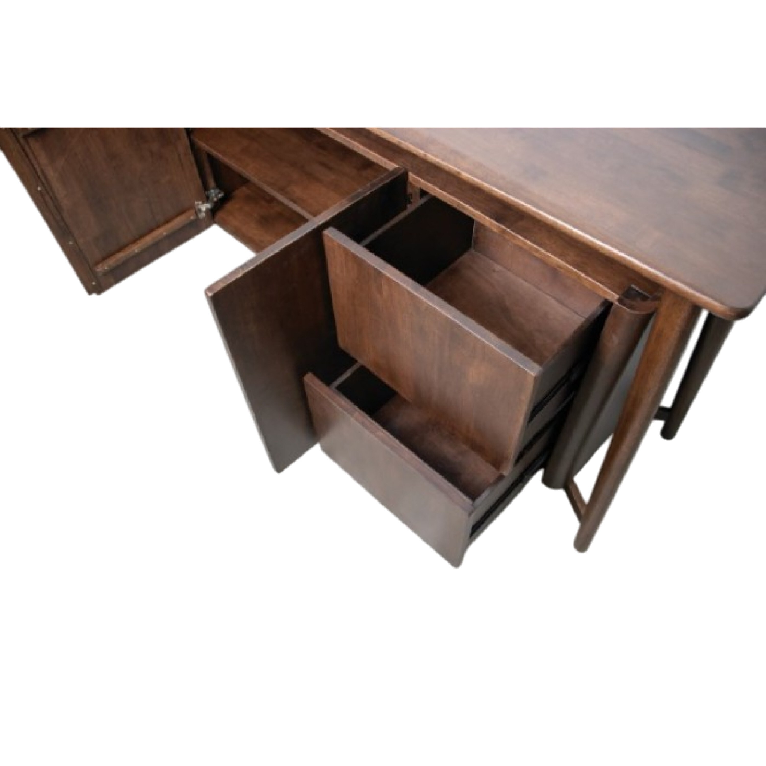 Ziva Sideboard Buffet Console, 2 Drawers and Doors, Brown Wood 67 Ziva Sideboard Buffet Console, 2 Drawers and Doors, Brown Wood 67