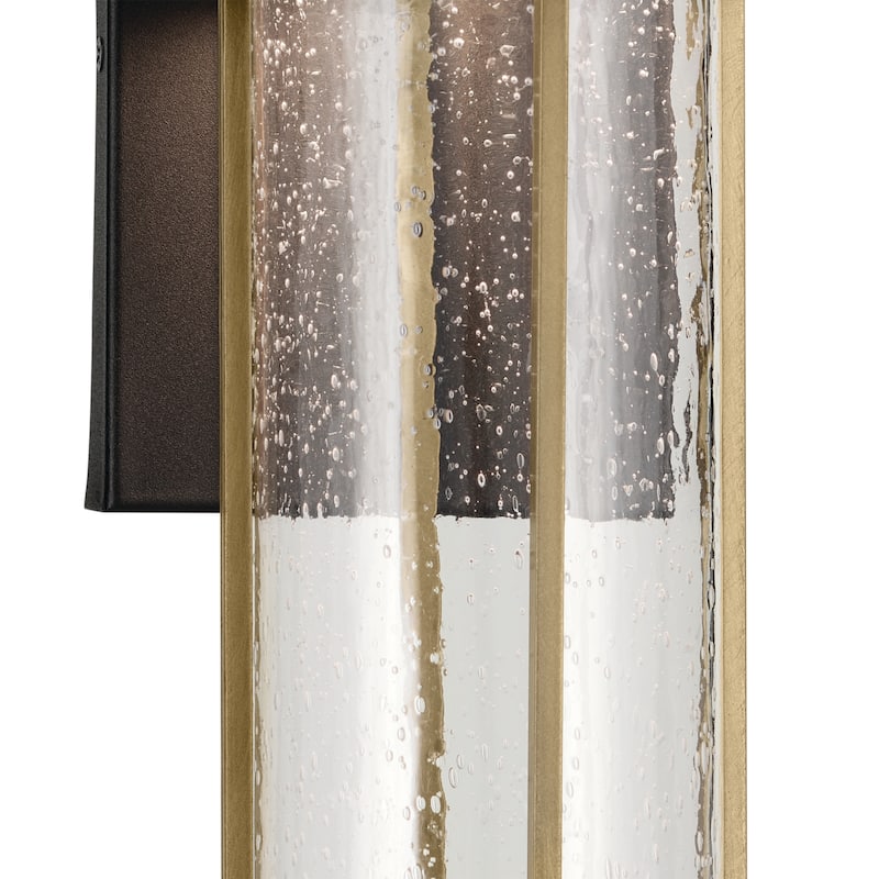 Kichler Lighting Camillo 15.75 in. 1-Light Textured Black and Brass Integrated LED Outdoor Wall Sconce