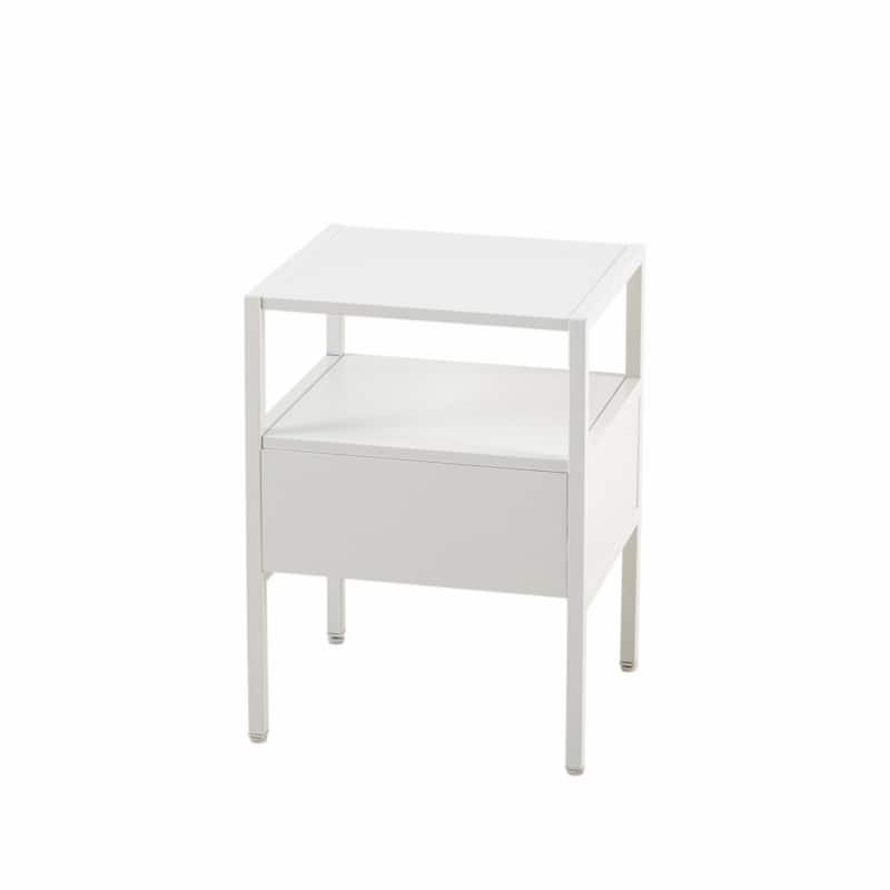 15.75" Rattan End table with drawer, Modern nightstand, metal legs,side table for living room, bedroom,natural(1 pc)