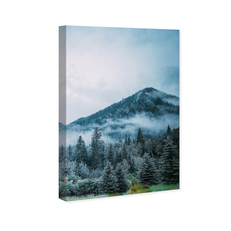 Wynwood Studio Canvas Nature and Landscape Pines in the Forest Blue and Modern & Contemporary Wall Art Canvas Print