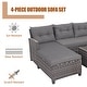 preview thumbnail 6 of 8, Costway 4PCS Patio Rattan Furniture Set Cushioned Loveseat Table Shelf - Grey - See Details