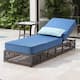 Option Brown Wicker Blue Cushion
