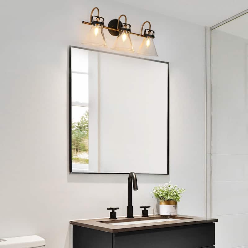 Mutch Modern Farmhouse 3-light Bathroom Vanity Light Industrial Glass LED Dimmable Wall Sconce