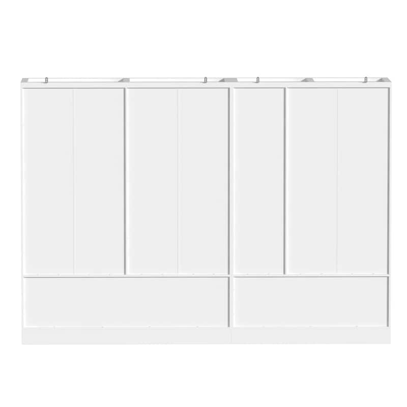Modular Majesty Double Wardrobe Mirror-Front Storage Closet Armoires