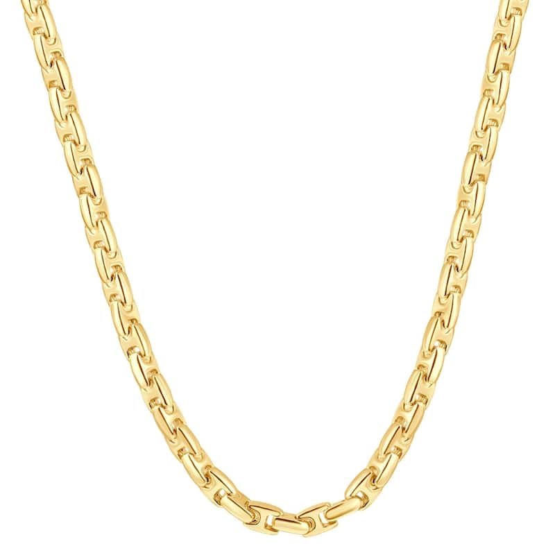 Bliss Diamond Yellow Gold Women's 24" Chain Necklace 42 Grams 7mm Thick - Yellow - 18 Inch - White