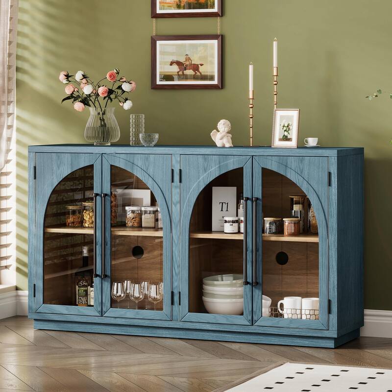 Retro 4-Door Large Storage Sideboard