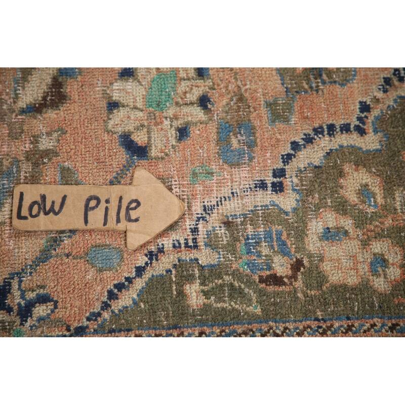 Hand Knotted Oriental 100% Wool Carpet Traditional Floral Coral Mashad Area Rug - 11' 4'' X 10' 3''