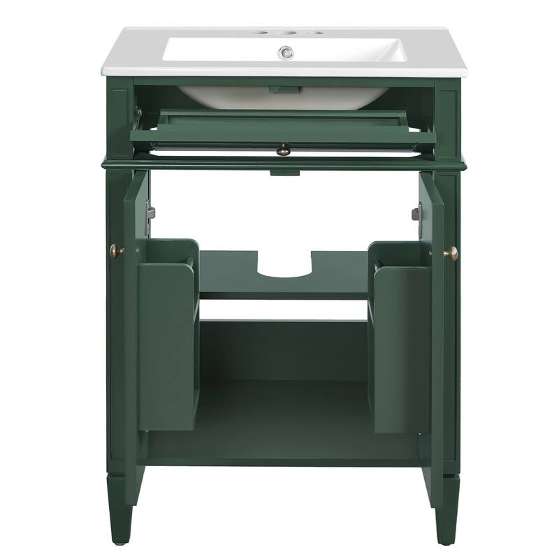 Bathroom Storage Cabinet with Sink, Soft-Closing Doors with Organizers