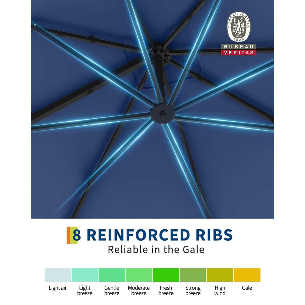 Coromose 10' x 10' Heavy Duty Cantilever Patio Umbrella, with 360-Degree Rotation