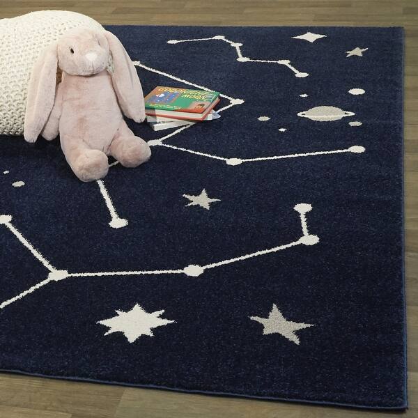 slide 2 of 5, Mod-Tod Galileo Galaxy Kids Area Rug 3'11" x 5'7" - Navy - Rectangle