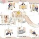 preview thumbnail 20 of 34, Kids Slide Playset Structure, Castle Climbing Crawling Playhouse w/ Slide, Arch Tunnel, Ring Toss & Basketball Hoop for Toddlers