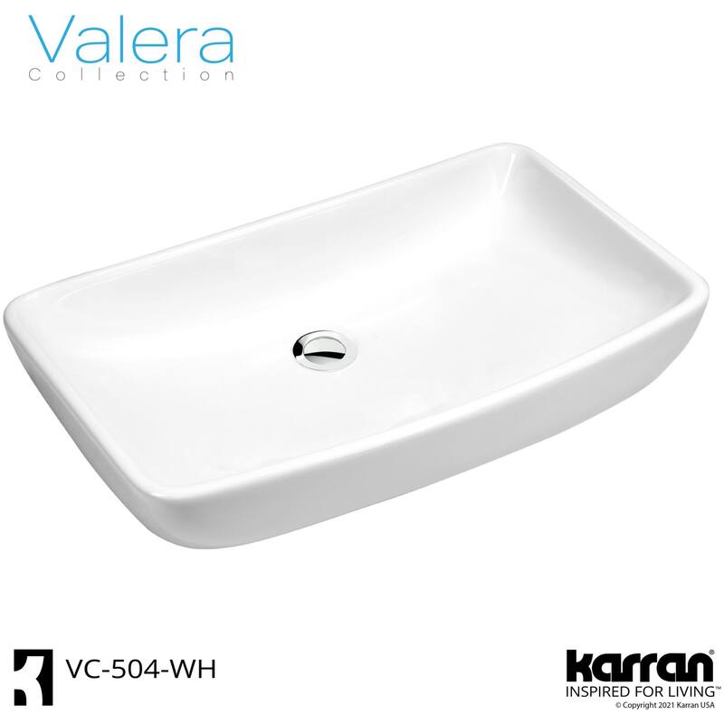 Karran USA VC-504 Valera 24" Rectangular Vitreous China Vessel