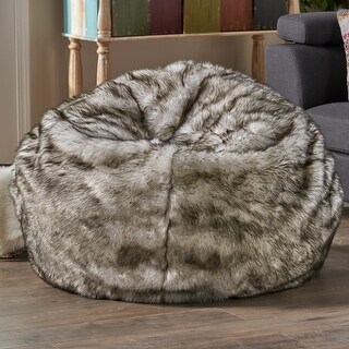 Warrin Furry Glam Faux Fur 3 Ft. Bean Bag by Christopher Knight Home
