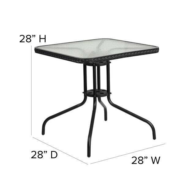 Powder-coated Aluminum/ Rattan Lightweight 5-piece Outdoor Dining Set