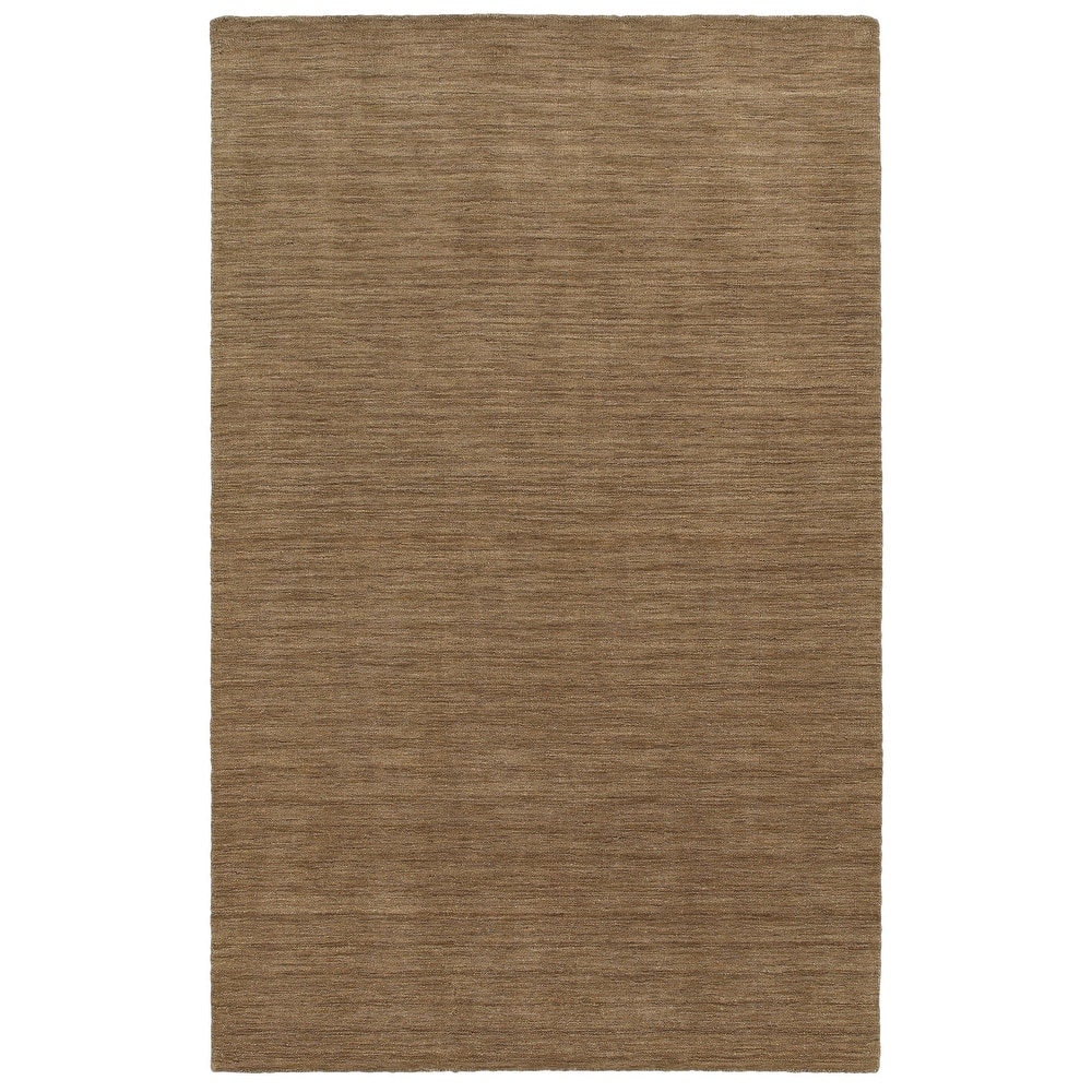 Style Haven Heathered Solid Hand-crafted Plush Wool Area Rug