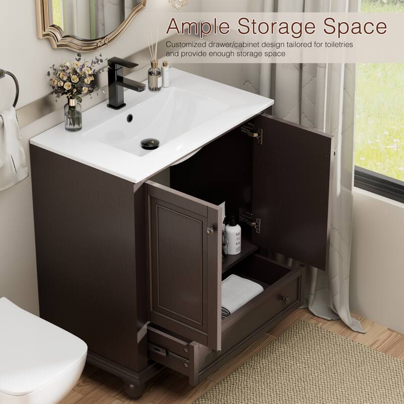 Bathroom Vanity with Sink Combo Set, Free Standing Bathroom Storage Cabinet