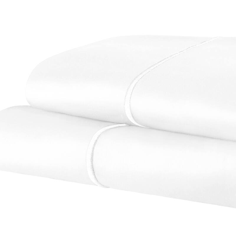 Cotton 1500 Thread Count Solid Pillowcase by Superior - (Set of 2) - White - Standard