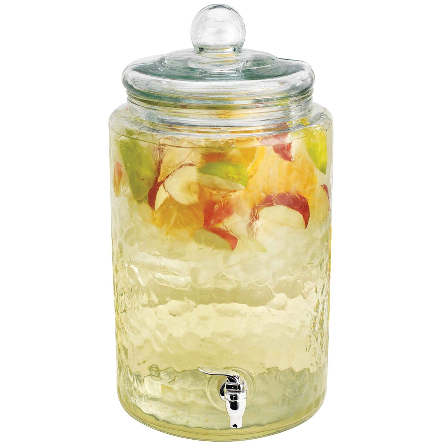 Shop Del Sol 3 Gallon Glass Beverage Dispenser Round Drink Jug With Leak Free Spigot For Iced Tea Lemonade And Water Overstock 22311703