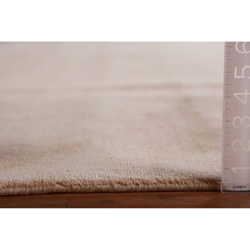 Hand Knotted Oriental 100% Wool Carpet Modern Solid Peach Gabbeh Area Rug - 14' 4'' X 10' 1''