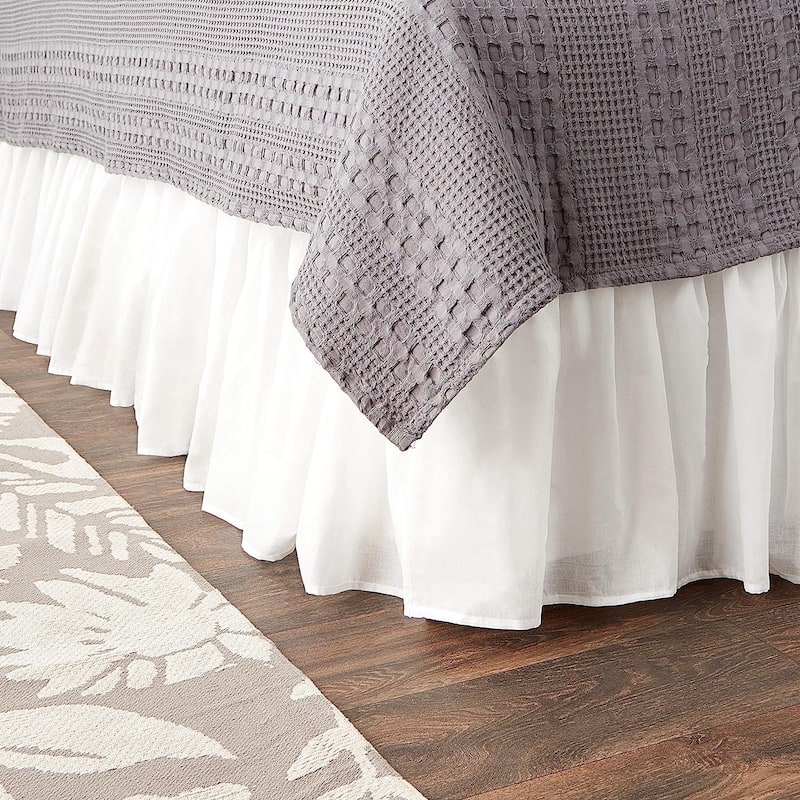 Greenland Home Fashions White Sheer 100-percent Cotton Voile Bedskirt