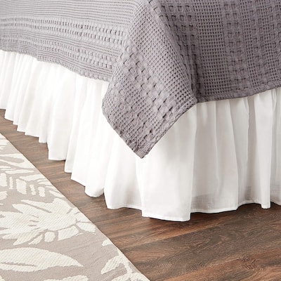 Greenland Home Fashions White Sheer 100-percent Cotton Voile Bedskirt